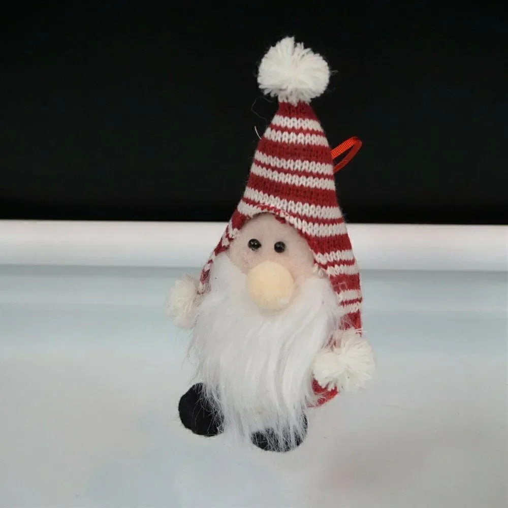 Christmas Gnome Felt Bottom Striped Knit Hat 7